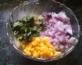 A picture of step 15 of Panipuri with corn potato masala.
