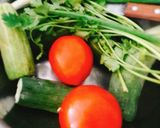 Hình bước làm 1 của món Salad rau củ ức gà