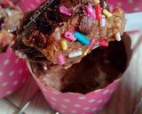 Gambar langkah 8 resipi Puding Roti Coklat Mini.