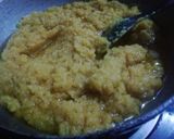 A picture of step 4 of Mung Dal Halwa.