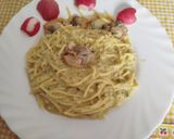 Foto del paso 9 de la receta: Spaghetti o Espaguetis con crema de calabacín y almejas frescas o de conserva