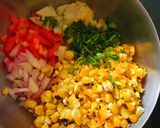 A picture of step 2 of Corn Bhel.