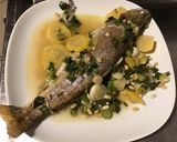 Une image de l'étape 16 de Truites aux oignons nouveaux,pignons de pin et citron confit.