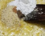 A picture of step 2 of Aloevera Fudge with Saffron spiral.