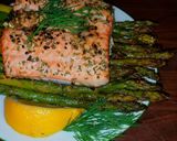 A picture of step 8 of Mike's 30 Minute Complete Salmon Dinner.