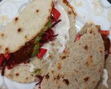 A picture of step 5 of Sunflower seeds Roti-Open Salad wraps.