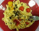 Foto del paso 5 de la receta: Fideos tagliatella caprese con cebolla de verdeo