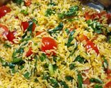 Medvehagymás, paradicsomos rizs (vegán) recept fázis 3 fotója