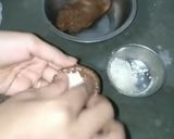 A picture of step 5 of Parle G Chocolate ladoo.
