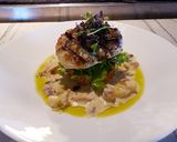 A picture of step 10 of Grilled Fish with Awadhi Creamy Potato, Veggie Rosti & Greens.