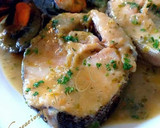 Foto del paso 11 de la receta: Merluza en salsa de pimienta verde y caldo de mejillones