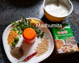 A picture of step 1 of Dahi Manjaa.