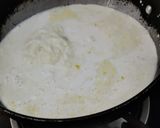 A picture of step 1 of Kesari milk peda.