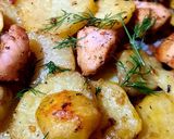 Pas rețetă Cartofi noi cu carne de porc la cuptor 1 fotografie