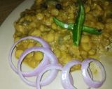 A picture of step 14 of Karele chane ki daal.