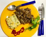 Foto del paso 31 de la receta: Guiso de carne (Yarkoie) con riso gratinato e verdure (Calabria)