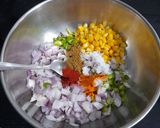 A picture of step 2 of Crispy Corn, Bell Pepper, and Onion Fritters.
