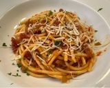 A picture of step 3 of Bucatini all’ Amatriciana Pasta.