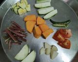 A picture of step 2 of Parshe Fish curry.
