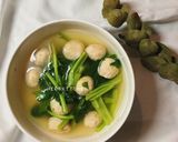 Hình bước làm 3 của món Canh cải ngọt nấu chả cá basa viên