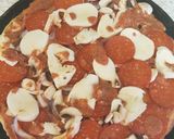 A picture of step 10 of My Homemade Italian Pizza right to the edge. 💖.