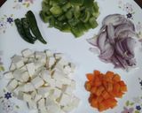 A picture of step 1 of Vegetable Paneer.