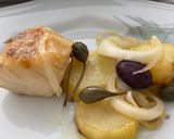Foto do passo 2 de Bacalhau com batatas e alcaparras