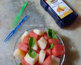 Une image de l'étape 4 de Fraîcheur d'été au basilic et fleur d'oranger 🍉🍈🌱.