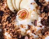 A picture of step 3 of Granola Labneh Breakfast Bowls.