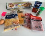 A picture of step 1 of Ham and Cheese Puff Pastry Empanada Step by Step.