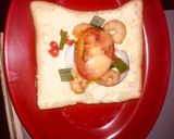 A picture of step 3 of Easy Shrimp and Veggies Toast.