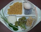 Foto langkah ke 1 dari resep Mpasi 4⭐ 8M+ Makaroni skotel 🥚🐟🍃🧀🍾.