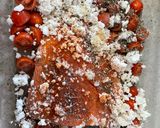 A picture of step 1 of Baked salmon feta pasta.