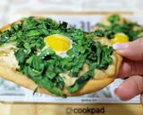 Foto del paso 6 de la receta: Coca de espinacas con brandada de bacalao y huevo de codorniz