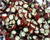 A picture of step 1 of Red ladies finger stir fry.