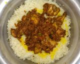 A picture of step 4 of Chicken Tikka biryani & crispy chicken pieces.