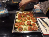 Bacalao fresco sobre lecho de verduras