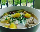 Hình bước làm 5 của món Bắp heo tiềm đu đủ