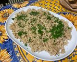 A picture of step 8 of Brown Rice with Vegetable Broth and Parsley.
