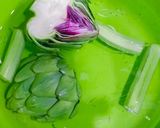 Hình bước làm 2 của món Hoa Atiso Hầm Đuôi Heo