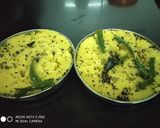 A picture of step 4 of Besan Dhokla.