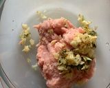 A picture of step 2 of Thai minced pork spring rolls.
