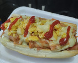 Foto del paso 8 de la receta: Perrito🌭caliente con jamón🥯y ensalada🥓🥯🧀🧅🍎🥕