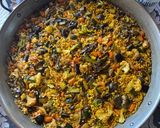 A picture of step 8 of Vegetable Paella.