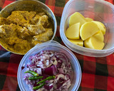 A picture of step 4 of Mutton curry (in slow cooker).