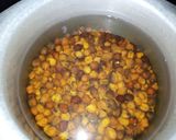 A picture of step 1 of Blackened Boondi Chaat.