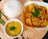 A picture of step 6 of Masoor Dal Gobhi Masala.