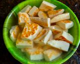 A picture of step 2 of Niramish Paneer.