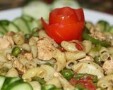 A picture of step 2 of Chicken veggies macroni.