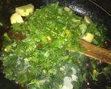 A picture of step 2 of Aloo palak ki bhujya.